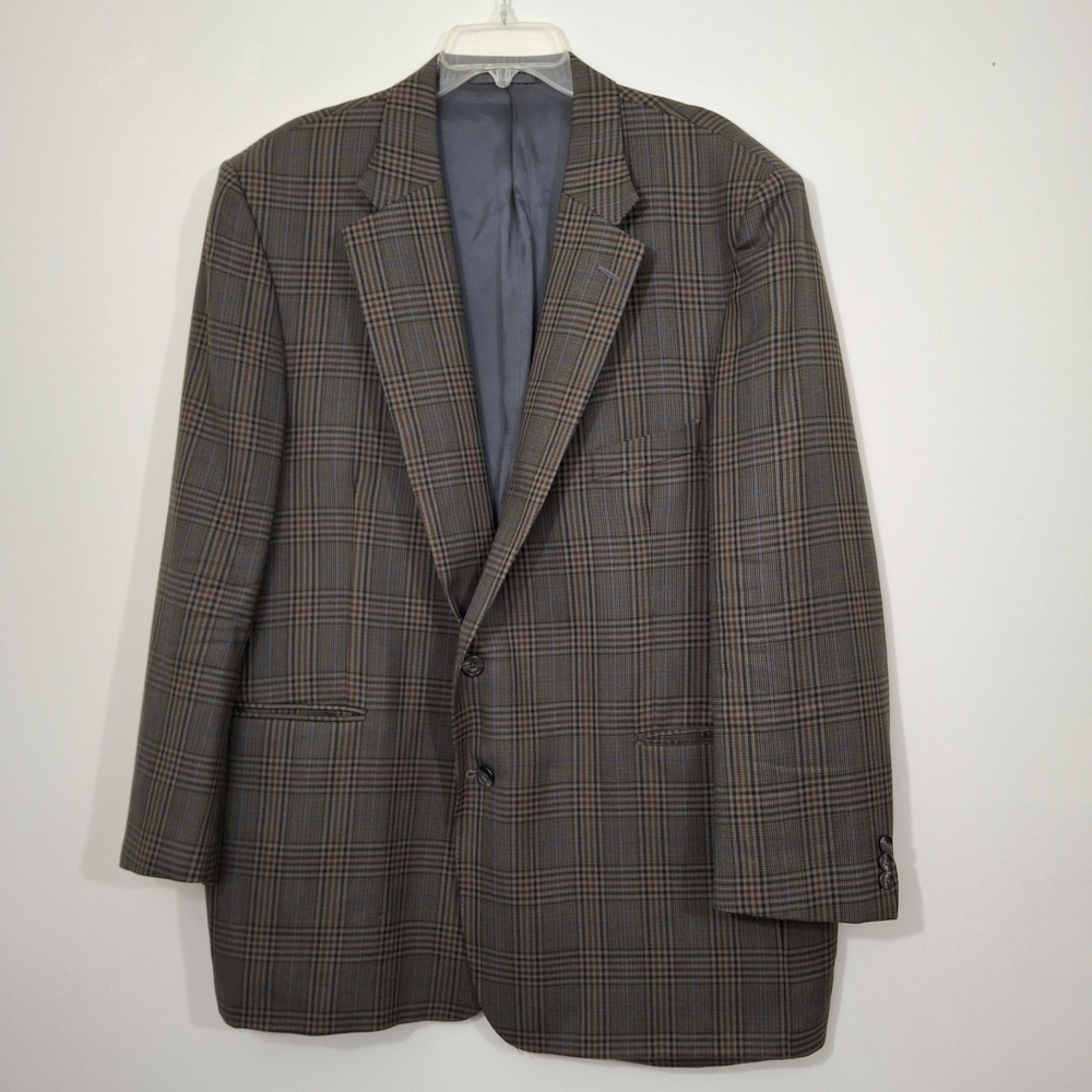 Gieves & Hawkes 100% Wool Classic Checkered Men's Blazer, Size 50R